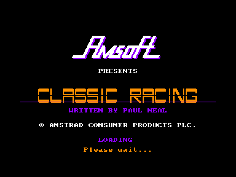 screenshot du jeu Amstrad CPC Classic racing