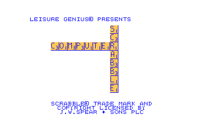 screenshot du jeu Amstrad CPC Computer Scrabble