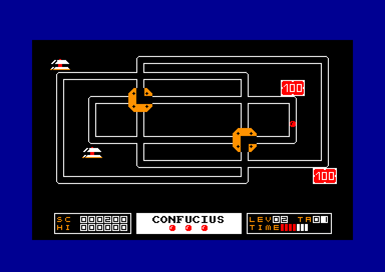 screenshot of the Amstrad CPC game Confucius
