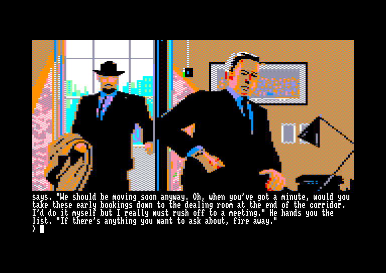 screenshot of the Amstrad CPC game Corruption