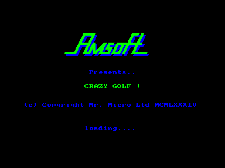 screenshot of the Amstrad CPC game Crazy golf