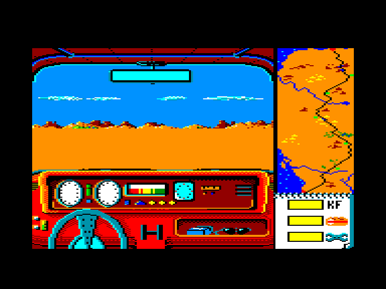 screenshot of the Amstrad CPC game Dakar 4x4