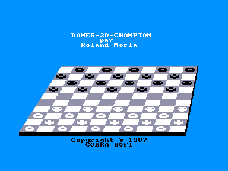 screenshot of the Amstrad CPC game Dames 3D Champion