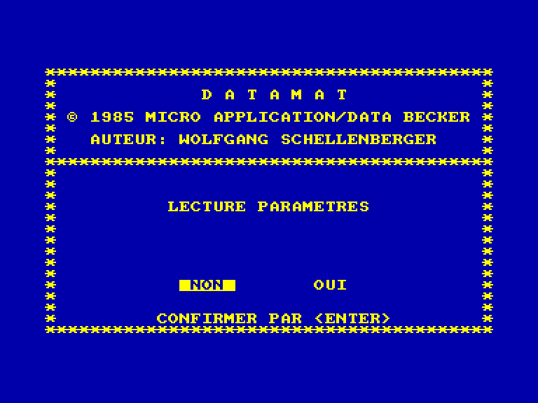 screenshot of the Amstrad CPC game Datamat