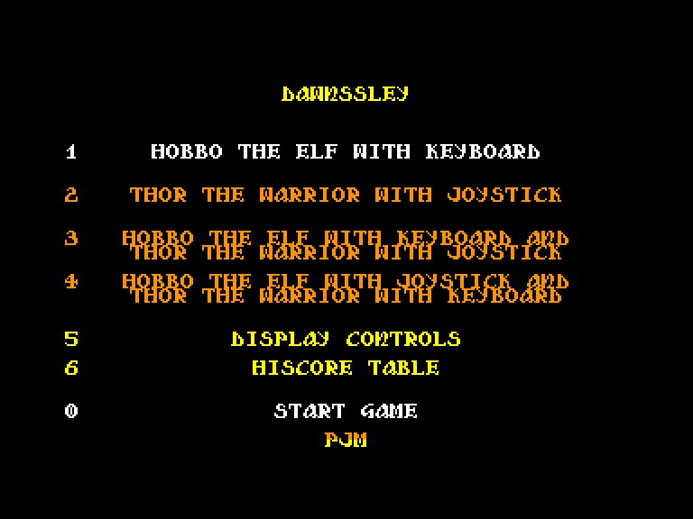 screenshot of the Amstrad CPC game Dawnssley