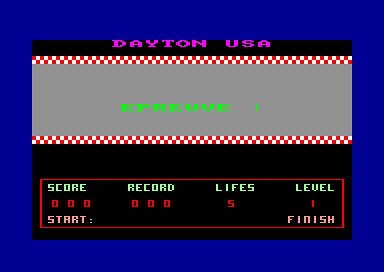 screenshot of the Amstrad CPC game Dayton U.S.A.