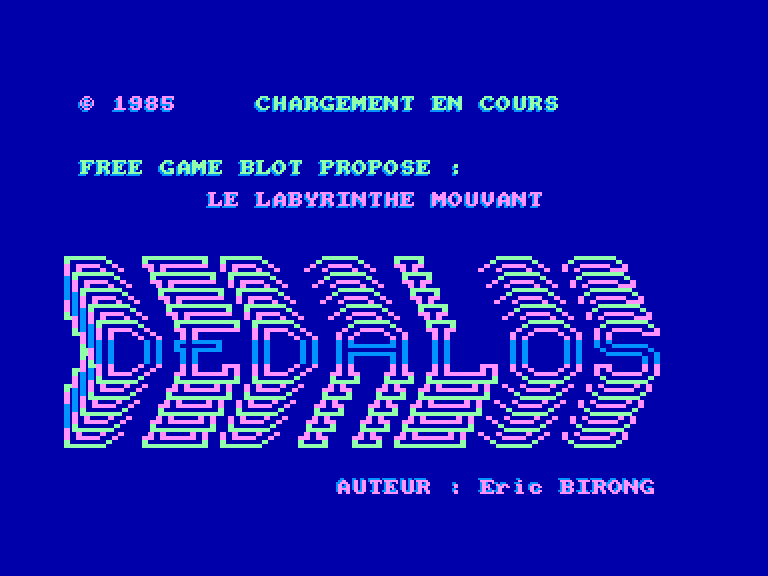 screenshot du jeu Amstrad CPC Dedalos