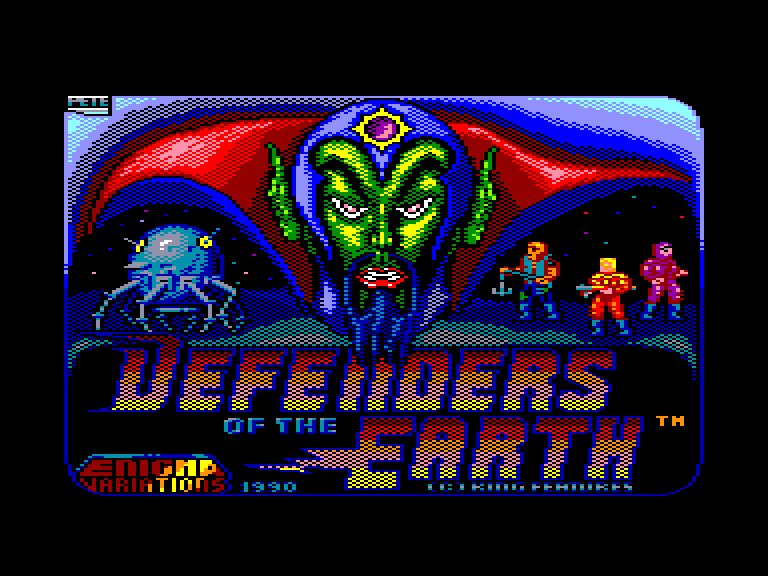 screenshot of the Amstrad CPC game Defenders of the Earth