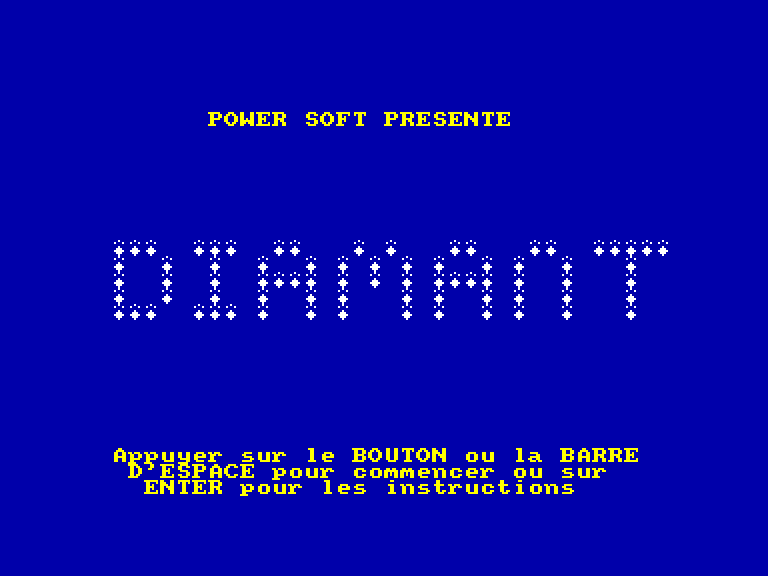 screenshot of the Amstrad CPC game Diamants de la peur (les)