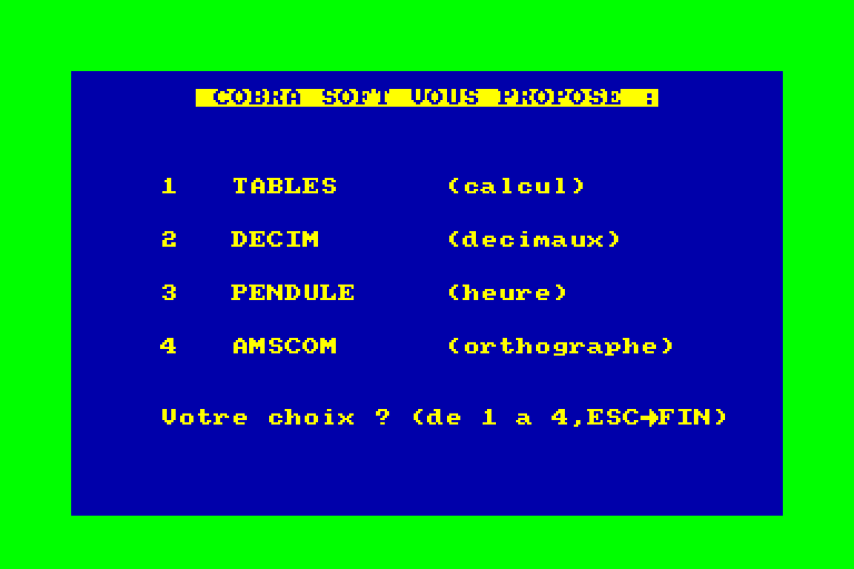 screenshot du jeu Amstrad CPC Disquette Educative 3