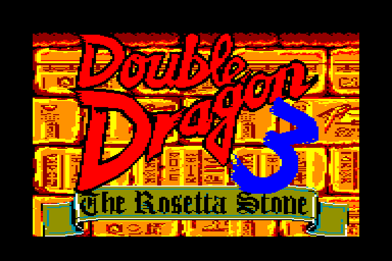 screenshot of the Amstrad CPC game Double Dragon III - The Rosetta Stone