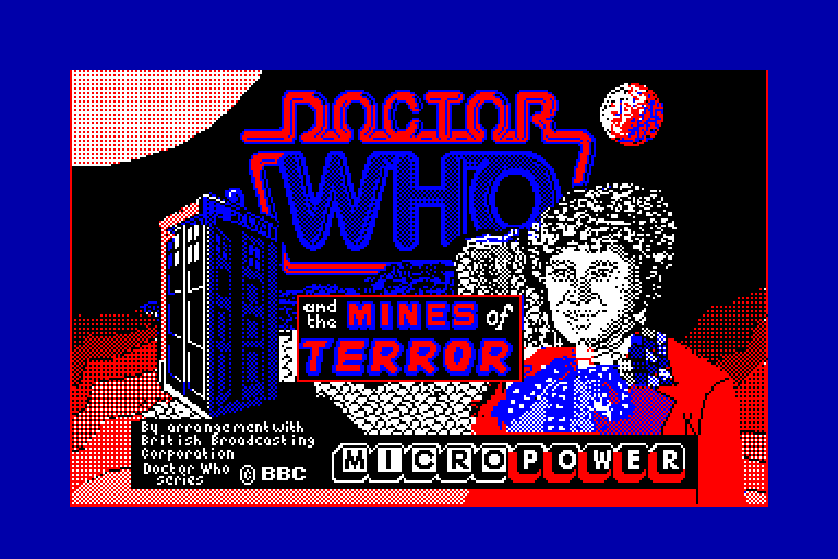 screenshot of the Amstrad CPC game Doctor Who and the mines of terror