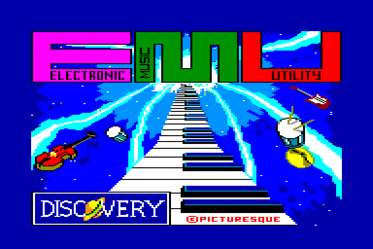 screenshot of the Amstrad CPC game E.M.U. - Electronic Music Utility