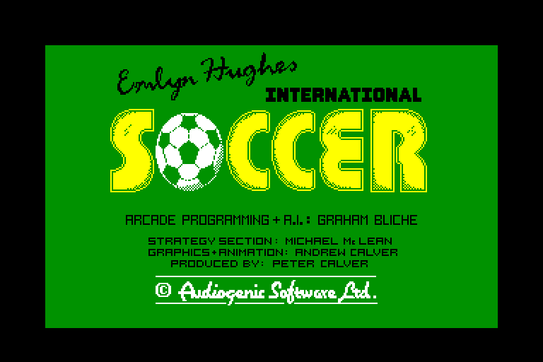 screenshot of the Amstrad CPC game Emlyn hughes international soccer