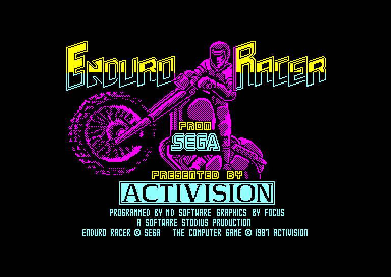 screenshot of the Amstrad CPC game Enduro Racer