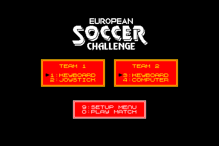 screenshot du jeu Amstrad CPC European Soccer Challenge