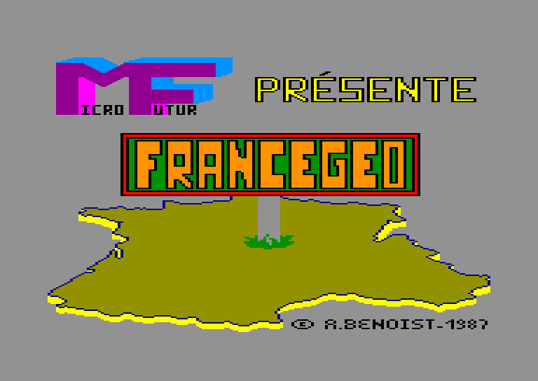 screenshot of the Amstrad CPC game Francegeo
