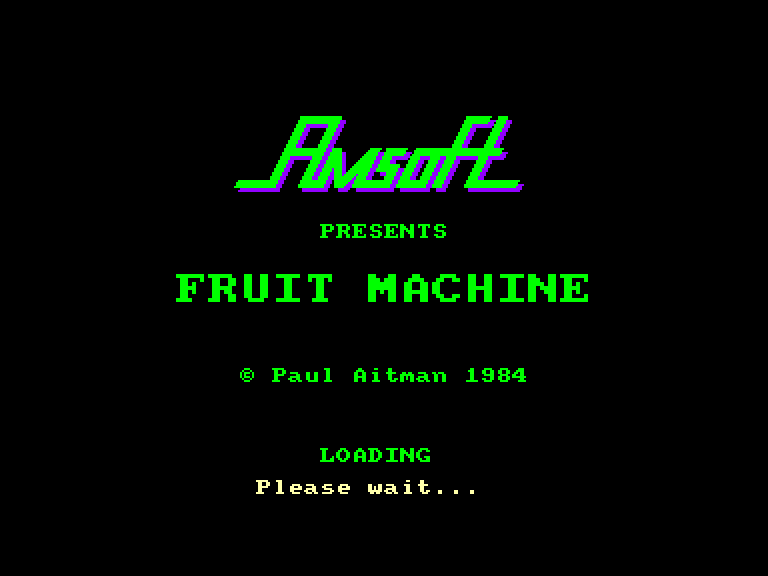 screenshot of the Amstrad CPC game Fruit machine