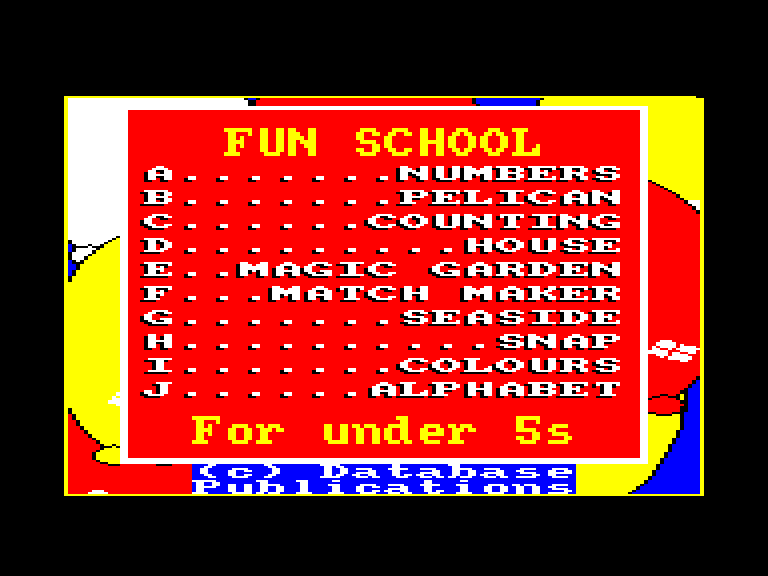 screenshot du jeu Amstrad CPC Fun School - For the Under 5s