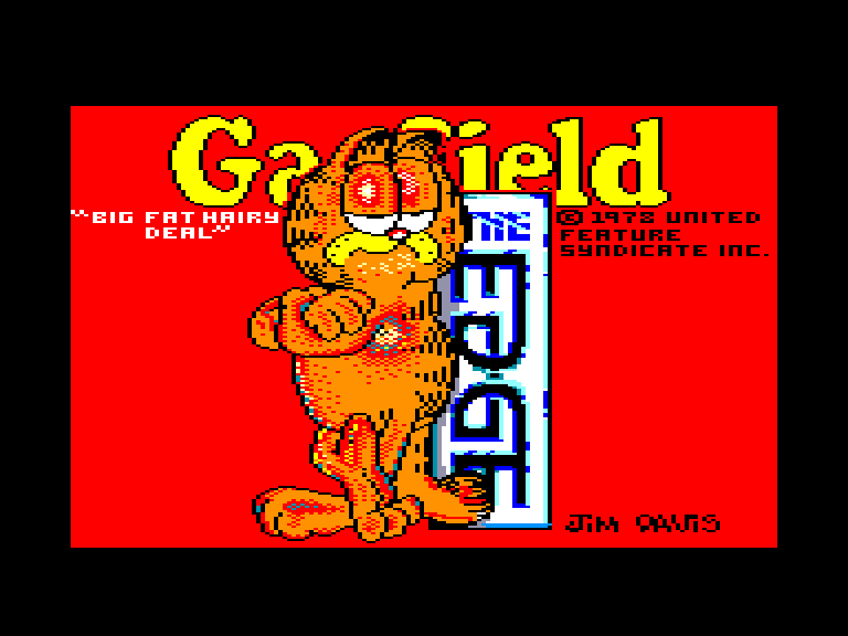 screenshot of the Amstrad CPC game Garfield - Big, Fat, Hairy Deal