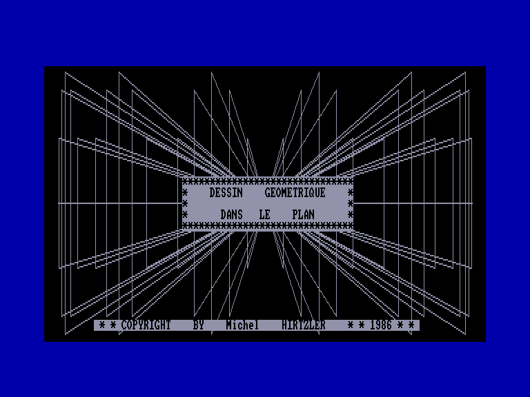 screenshot du jeu Amstrad CPC Dessin Geometrique Dans Le Plan