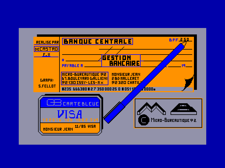 screenshot du jeu Amstrad CPC Bank