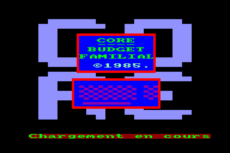 screenshot of the Amstrad CPC game Gestion familiale