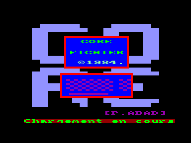 screenshot of the Amstrad CPC game Gestion de Fichiers