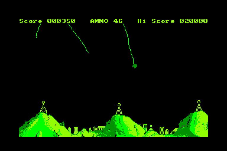 screenshot of the Amstrad CPC game Green Planet