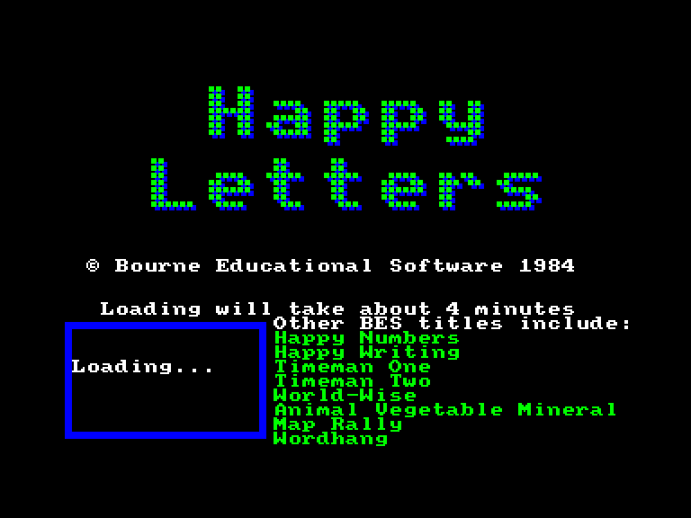 screenshot du jeu Amstrad CPC Happy letters