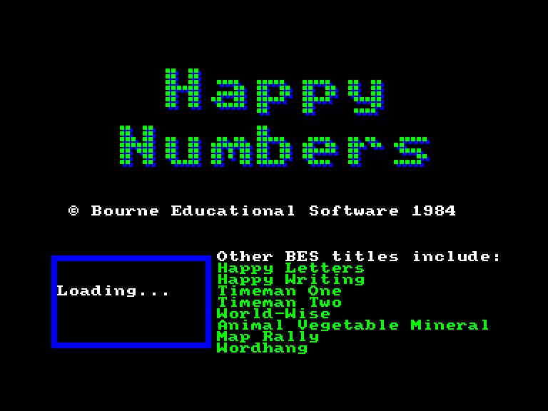 screenshot of the Amstrad CPC game Happy numbers