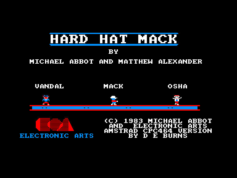 screenshot du jeu Amstrad CPC Hard hat mack