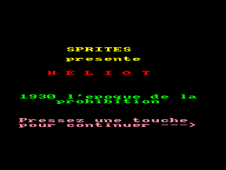 screenshot of the Amstrad CPC game Heliot
