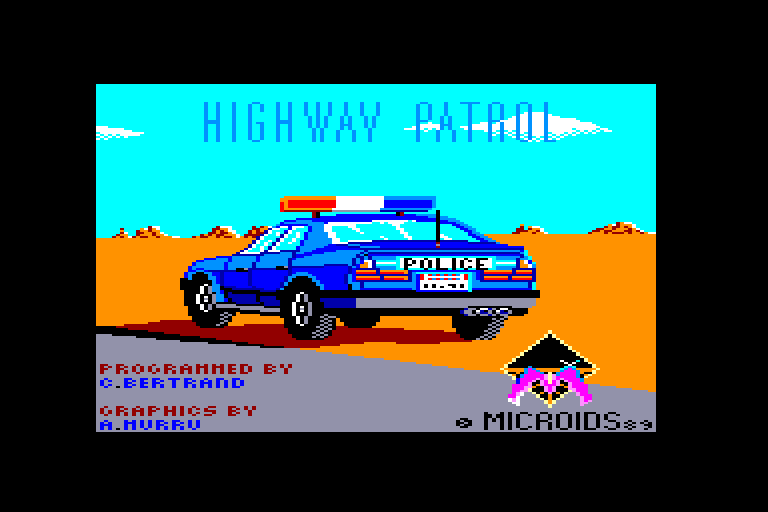 screenshot of the Amstrad CPC game Highway patrol