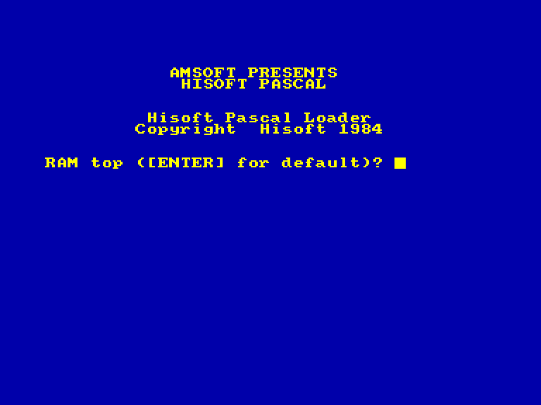 screenshot du jeu Amstrad CPC Hisoft Pascal