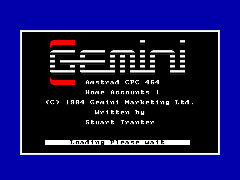 screenshot du jeu Amstrad CPC Home Accounts Manager