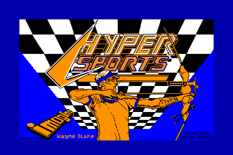 screenshot of the Amstrad CPC game Hyper sports