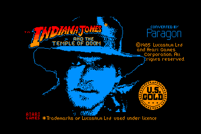 screenshot du jeu Amstrad CPC Indiana jones and the temple of doom