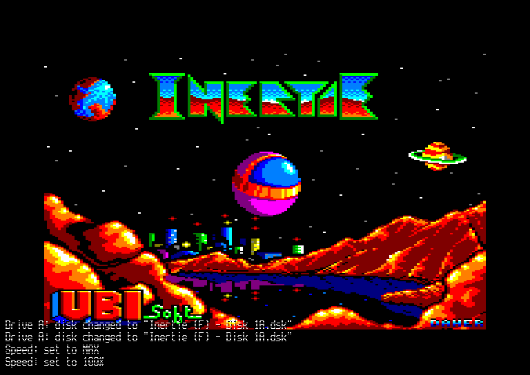 screenshot of the Amstrad CPC game Inertie