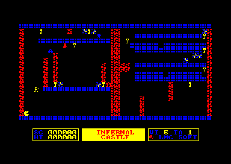 screenshot du jeu Amstrad CPC Infernal Castle