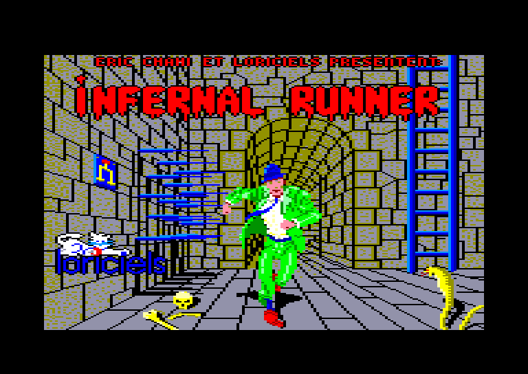 screenshot of the Amstrad CPC game Infernal Runner
