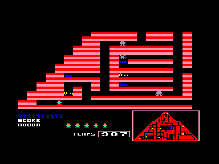 screenshot du jeu Amstrad CPC Joe contre les pharaons