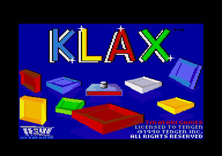 screenshot of the Amstrad CPC game Klax plus