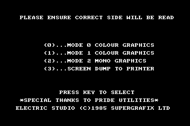 screenshot of the Amstrad CPC game Light Pen - Mark II