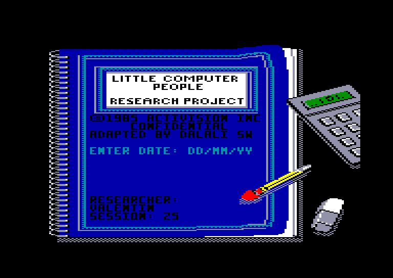 screenshot of the Amstrad CPC game Little Computer People