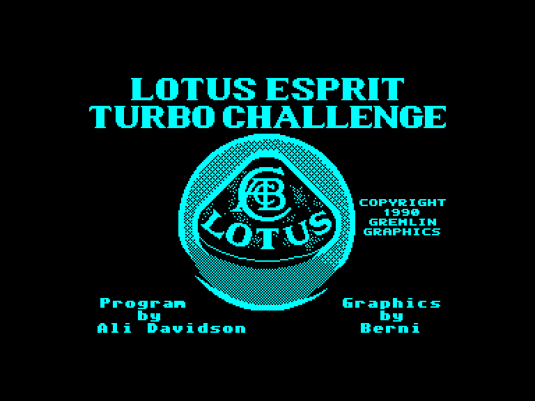 screenshot of the Amstrad CPC game Lotus Esprit Turbo Challenge