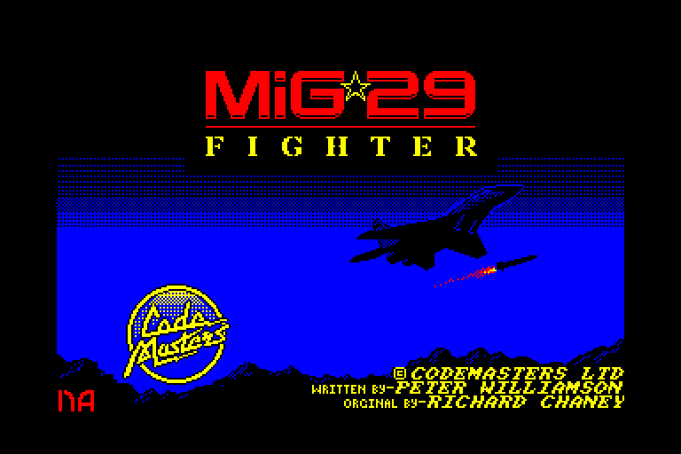 screenshot of the Amstrad CPC game MIG 29 Soviet Fighter