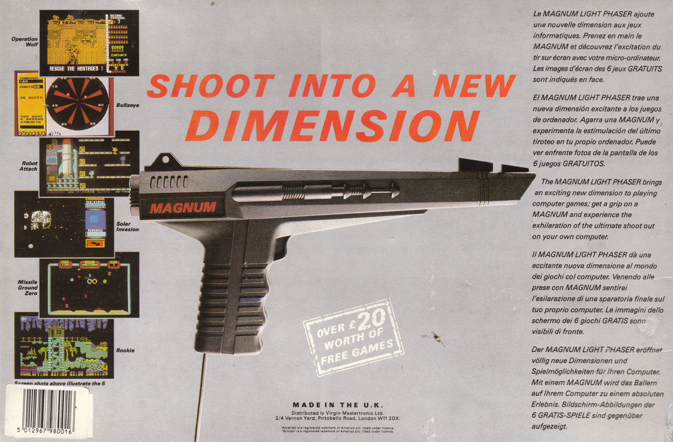 screenshot of the Amstrad CPC game Magnum Lightphaser