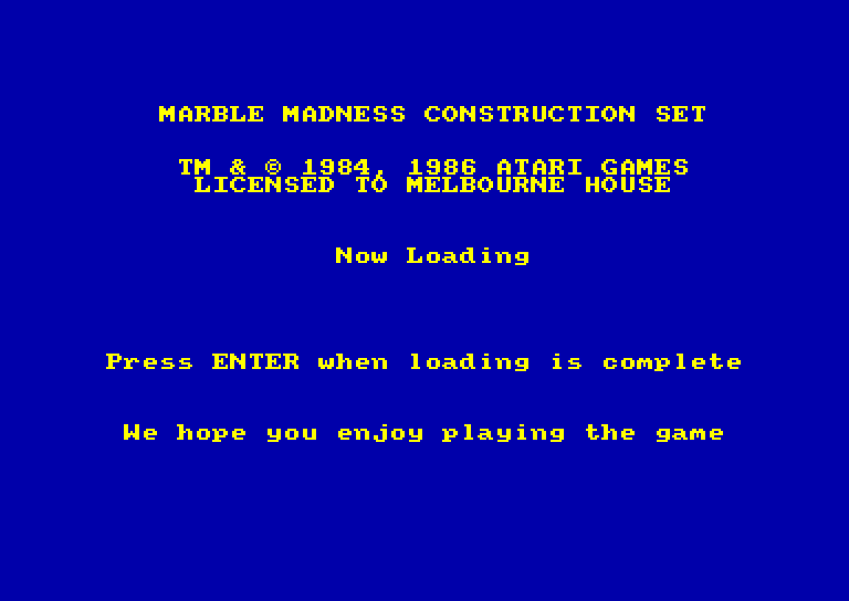 screenshot du jeu Amstrad CPC Marble Madness Construction Set