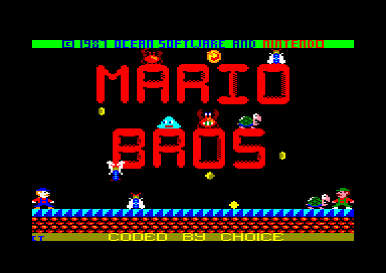 écran de chargement de Mario Bros par Choice Software